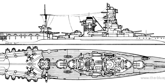 Корабль IJN Ise [Battleship] (1944) - чертежи, габариты, рисунки